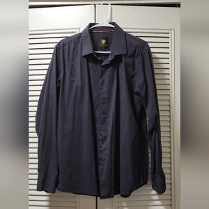 Men Dress Shirt Long sleeve Platini Navy Blue.